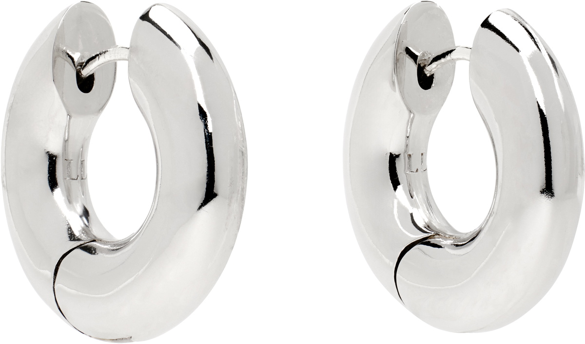 Laura Lombardi Silver Medium Terra Hoop Earrings
