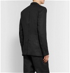 Isabel Benenato - Black Slim-Fit Unstructured Linen Blazer - Black