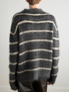 Marni - Striped Mohair-Blend Sweater - Gray