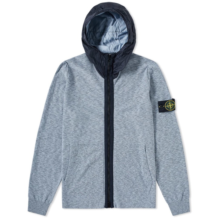 Photo: Stone Island Cotton Nylon Rosato Hooded Zip Knit