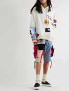 Greg Lauren - Patchwork Upcycled Cotton-Blend Canvas, Twill and Jersey Shorts - Multi