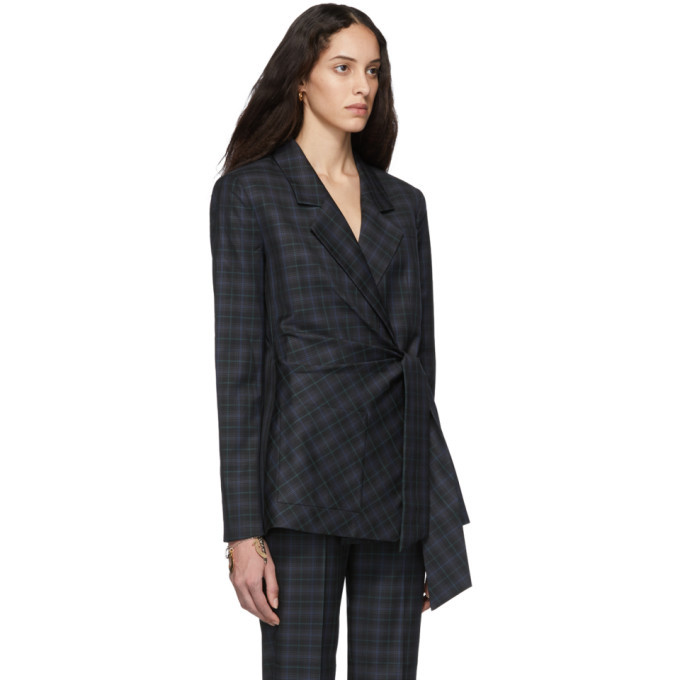 Tibi marvel 2025 plaid wrap jacket