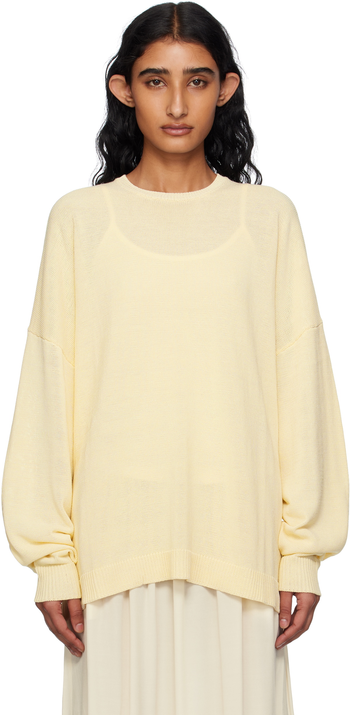 The Frankie Shop Yellow Basel Crewneck Sweater
