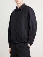 ATON - Cotton-Blend Gabardine Harrington Jacket - Black