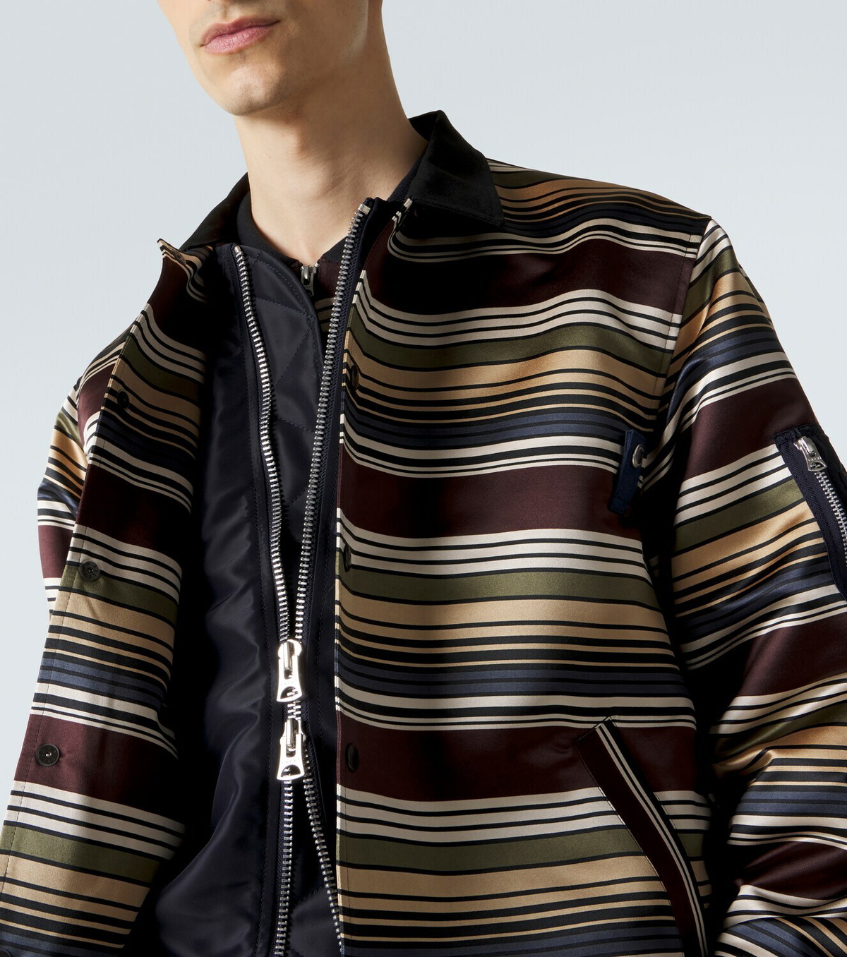 Sacai Striped blouson jacket