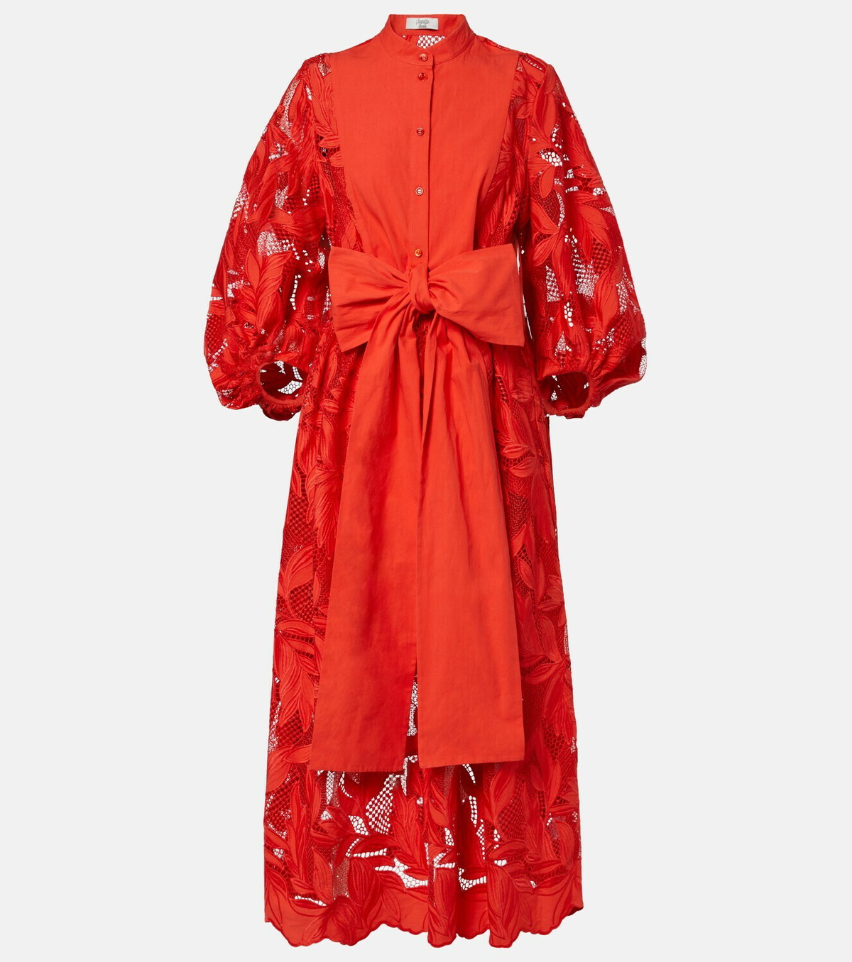 Erdem Embroidered mesh midi dress