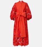 Erdem Embroidered mesh midi dress
