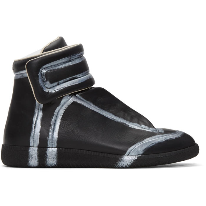 Photo: Maison Margiela Black and Silver Future High-Top Sneakers 