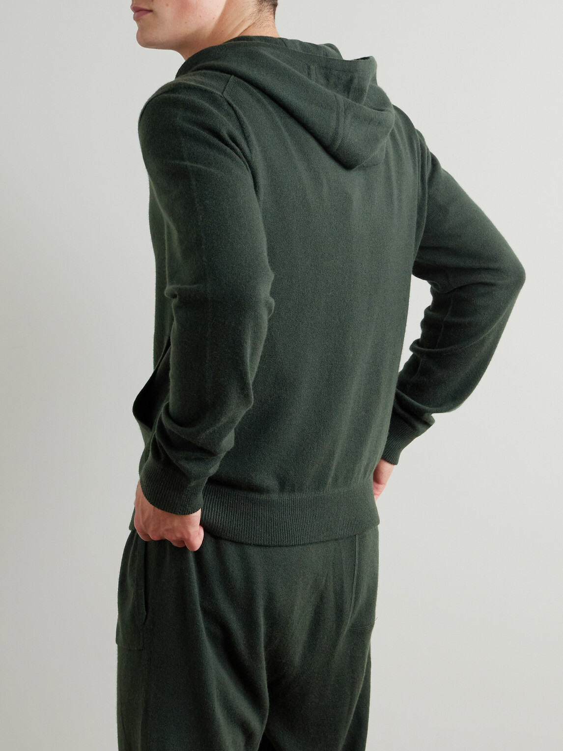 Mr P. - Wool and Cashmere-Blend Zip-Up Hoodie - Green