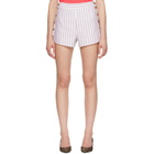 Vivienne Westwood White & Burgundy Elle Button Shorts