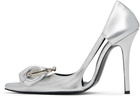 Pushbutton Silver Coin Purse Pointy Heels