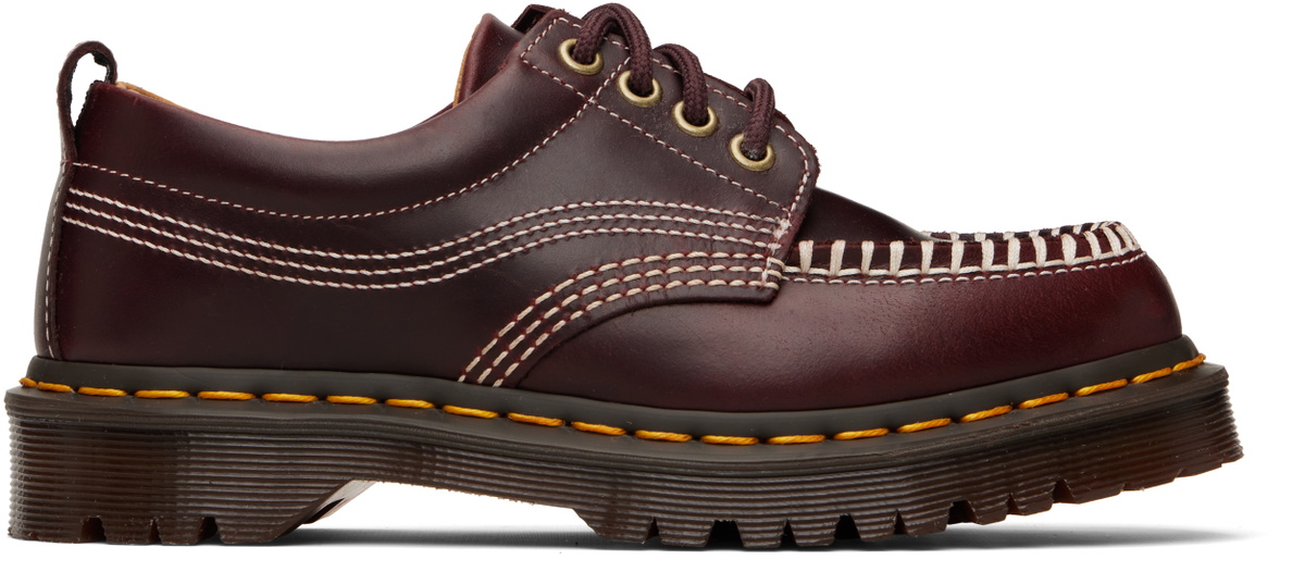 Dr. Martens Burgundy Lowell Leather Moc Toe Derbys