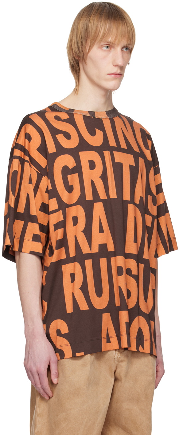 Dries Van Noten Brown Oversized T-Shirt Dries Van Noten