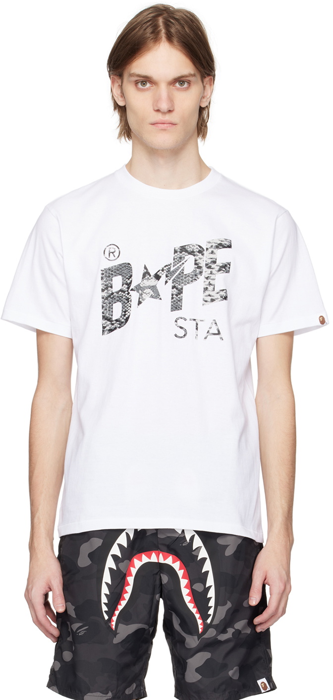 Bape Snaketop BAPE White Snake STA T-Shirt A Bathing Ape