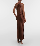 The Sei Draped one-shoulder silk satin top