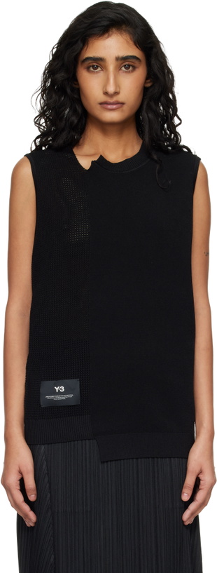 Photo: Y-3 Black Gfx Knitted Sweater Vest