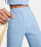 Oscar de la Renta High-rise flared tweed pants