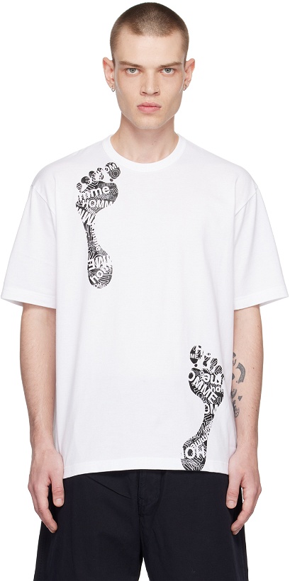 Photo: Comme des Garçons Homme White Graphic T-Shirt