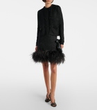Max Mara Novara feather-trimmed minidress
