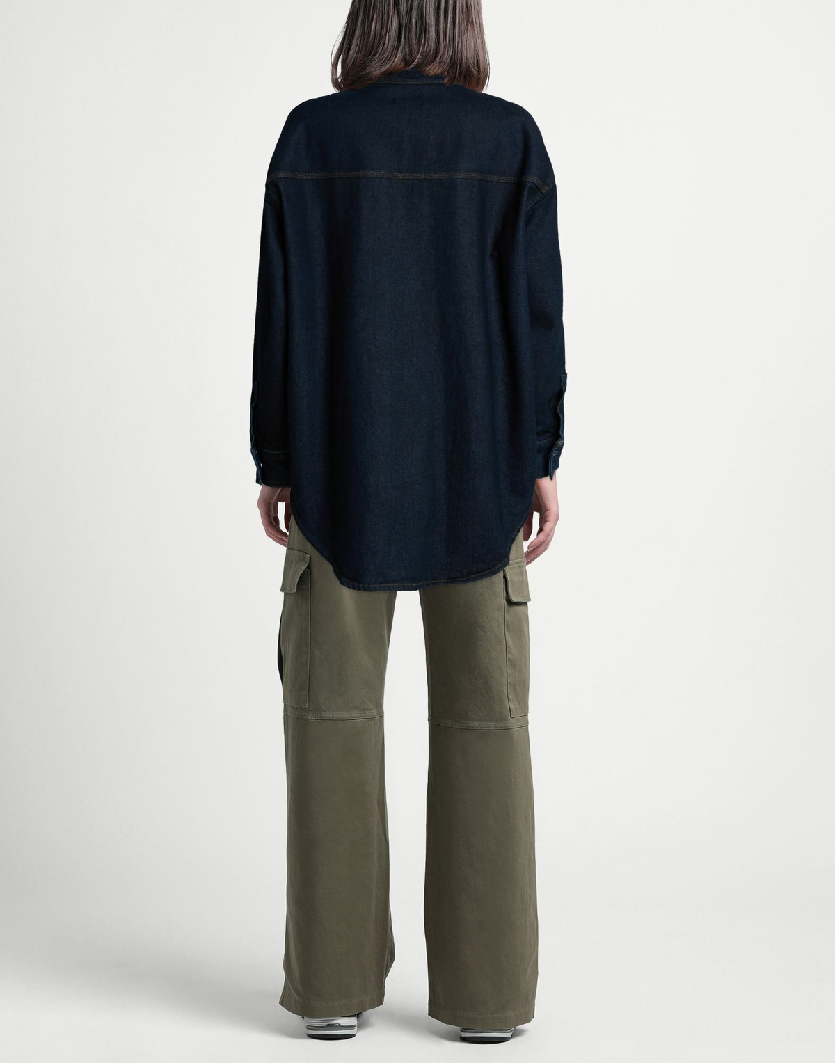 Good American Womens Denim shirt in Blue