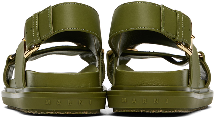 Marni Green Fussbett Crisscross Sandals Marni
