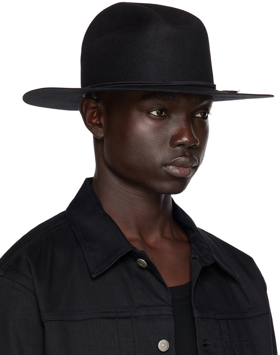 The Letters Black Wide Brim Open Crown Hat