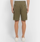 AMI - Cotton-Canvas Cargo Shorts - Men - Army green