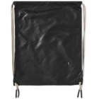 Rick Owens Men's Drawstring Leather Bag in Black/Pearl