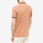 Fred Perry Men's Slim Fit Twin Tipped Polo Shirt in Light Rust