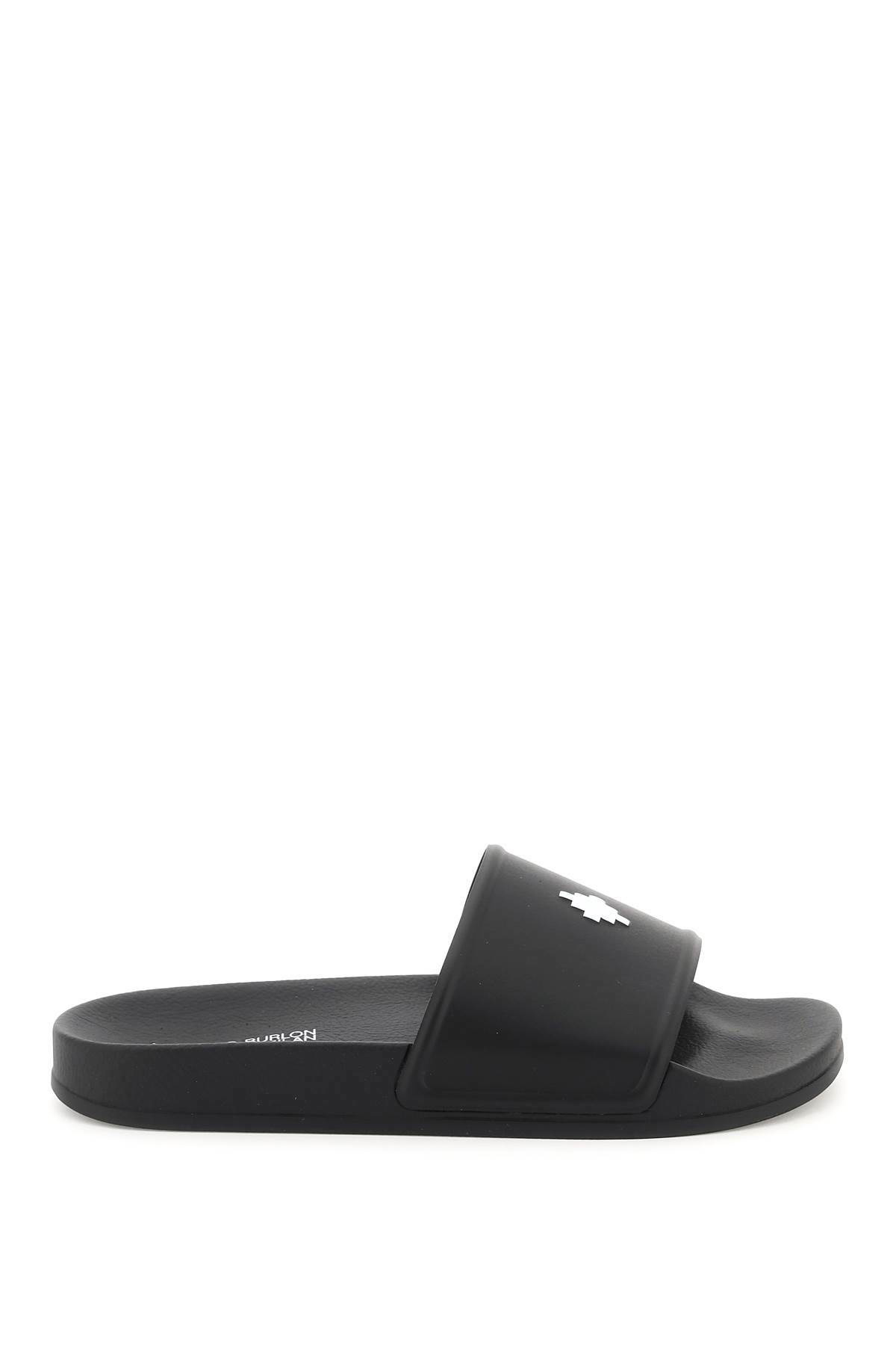 Marcelo Burlon Cross Logo Slide Black & White Marcelo Burlon