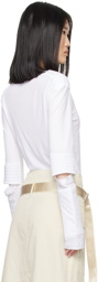 Helmut Lang White Astro Crew Long Sleeve T-Shirt