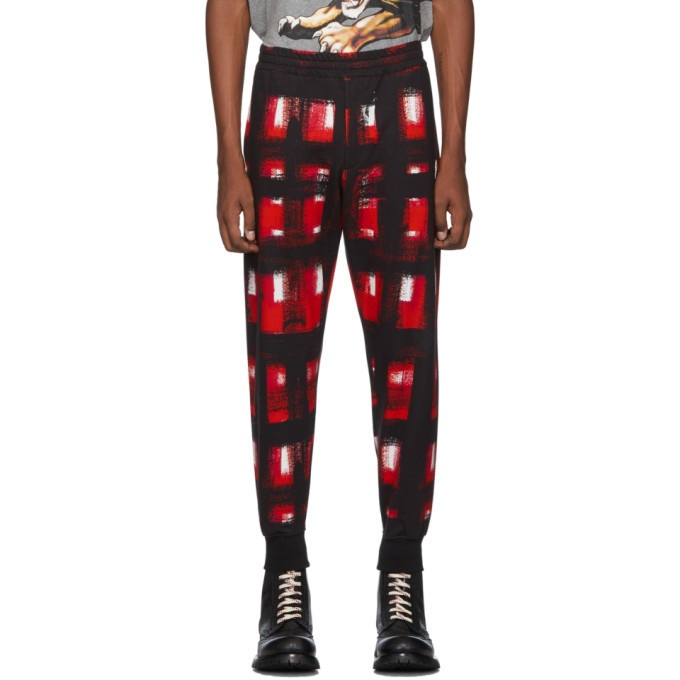 Photo: Alexander McQueen Black and Red Check Lounge Pants