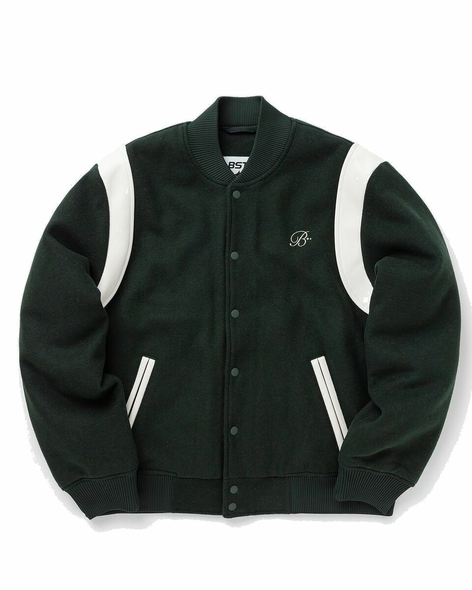 Photo: Bstn Brand Team Varsity Jacket Green - Mens - Bomber Jackets/College Jackets