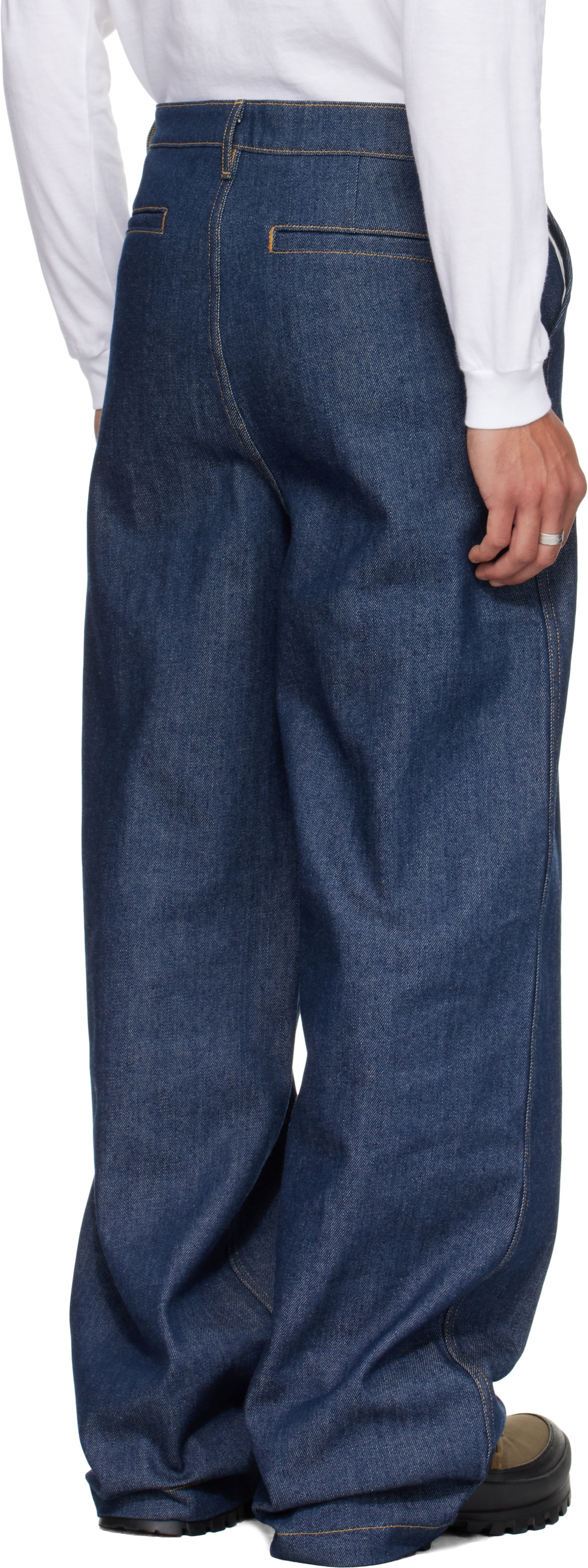 Reese Cooper Navy Concealed Button Straight Leg Jeans