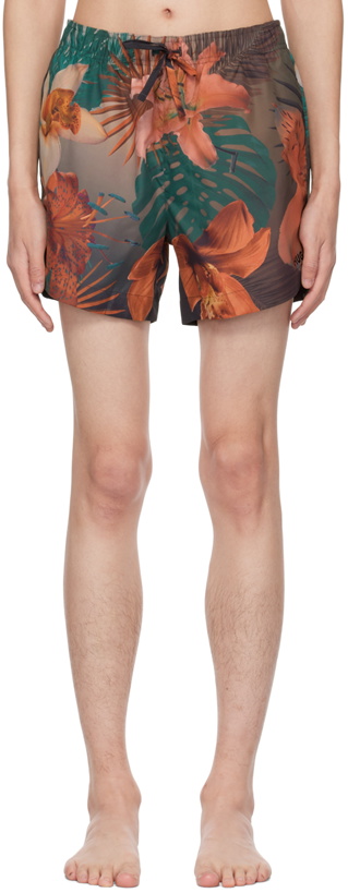 Photo: Hugo Green & Orange Floral Swim Shorts