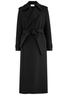 Harris Wharf London Belted Wool Trench Coat Black