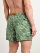 Zegna - Straight-Leg Printed Cotton Swim Shorts - Green
