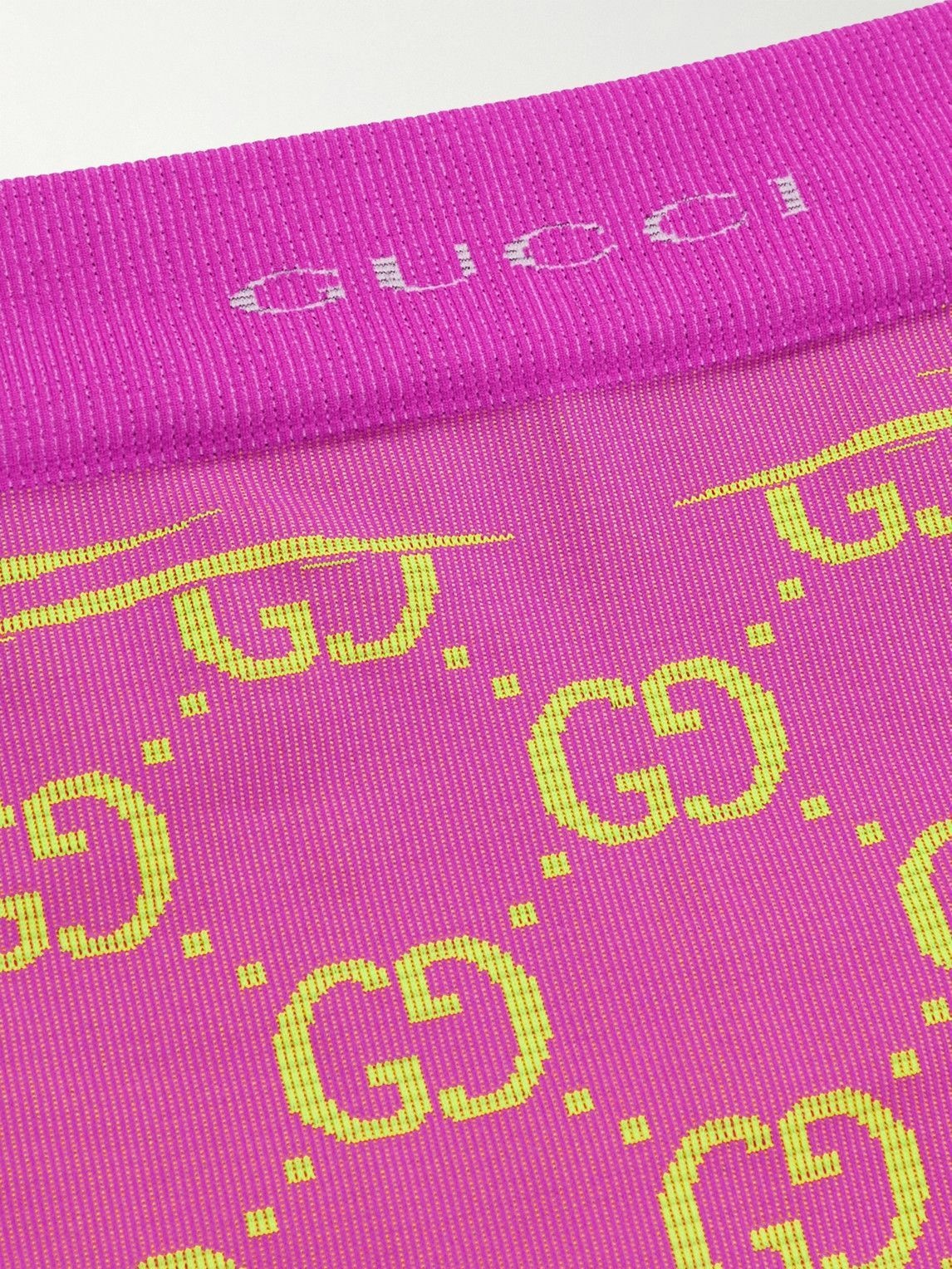 GUCCI - Logo-Jacquard Stretch-Knit Tights - Pink Gucci