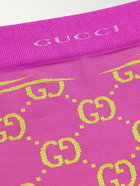 GUCCI - Logo-Jacquard Stretch-Knit Tights - Pink