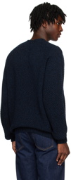 Sunspel Navy Chunky Sweater