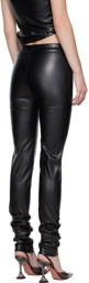 Atlein Black Sim-Fit Faux-Leather Trousers