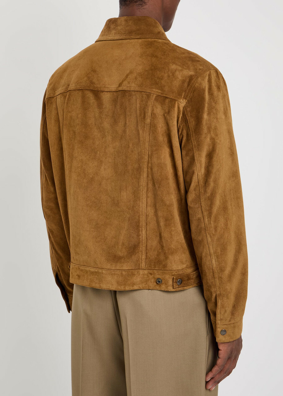 Saint Laurent Suede Jacket Brown