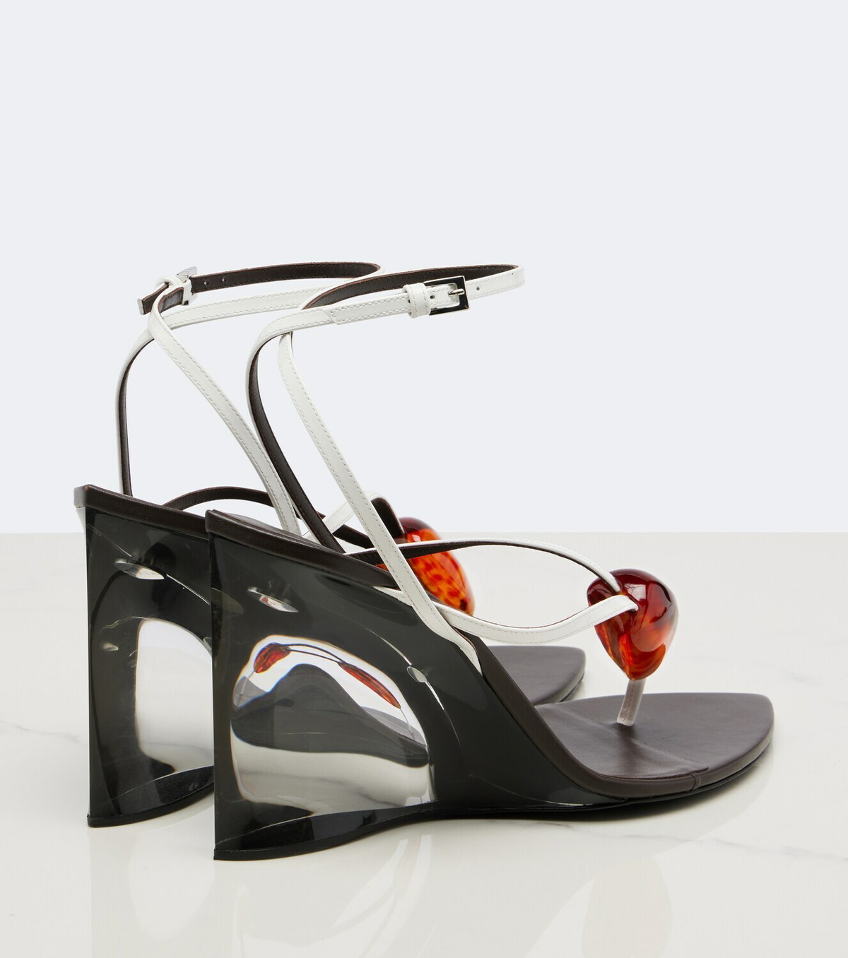 Alaïa Invisible Wedge leather thong sandals