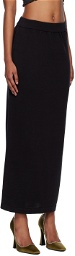 Silk Laundry Black Straight Midi Skirt