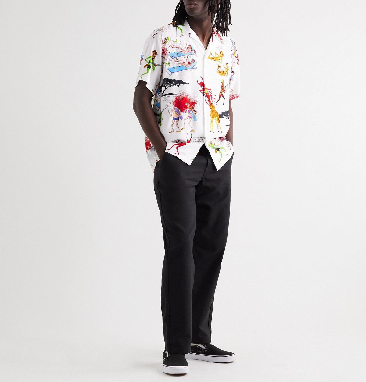 Wacko Maria - Nasty Neck Face Camp-Collar Printed Woven Shirt