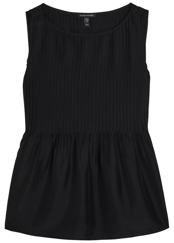 Photo: Eileen Fisher Pintucked Silk top Black