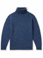 Kingsman - Ribbed Shetland Wool Rollneck Sweater - Blue