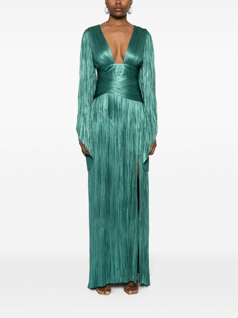Maria Lucia Hohan Green Alana Plissé Column Gown Maria Lucia Hohan
