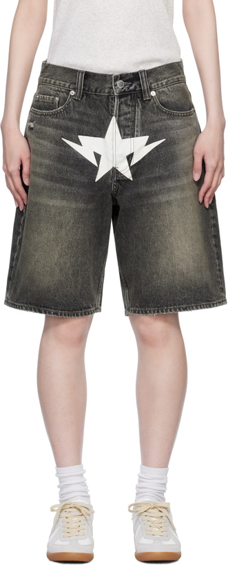 Photo: BAPE Black Twin STA Denim Shorts