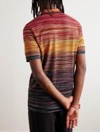 Missoni - Striped Space-Dyed Cotton-Piqué Polo Shirt - Orange